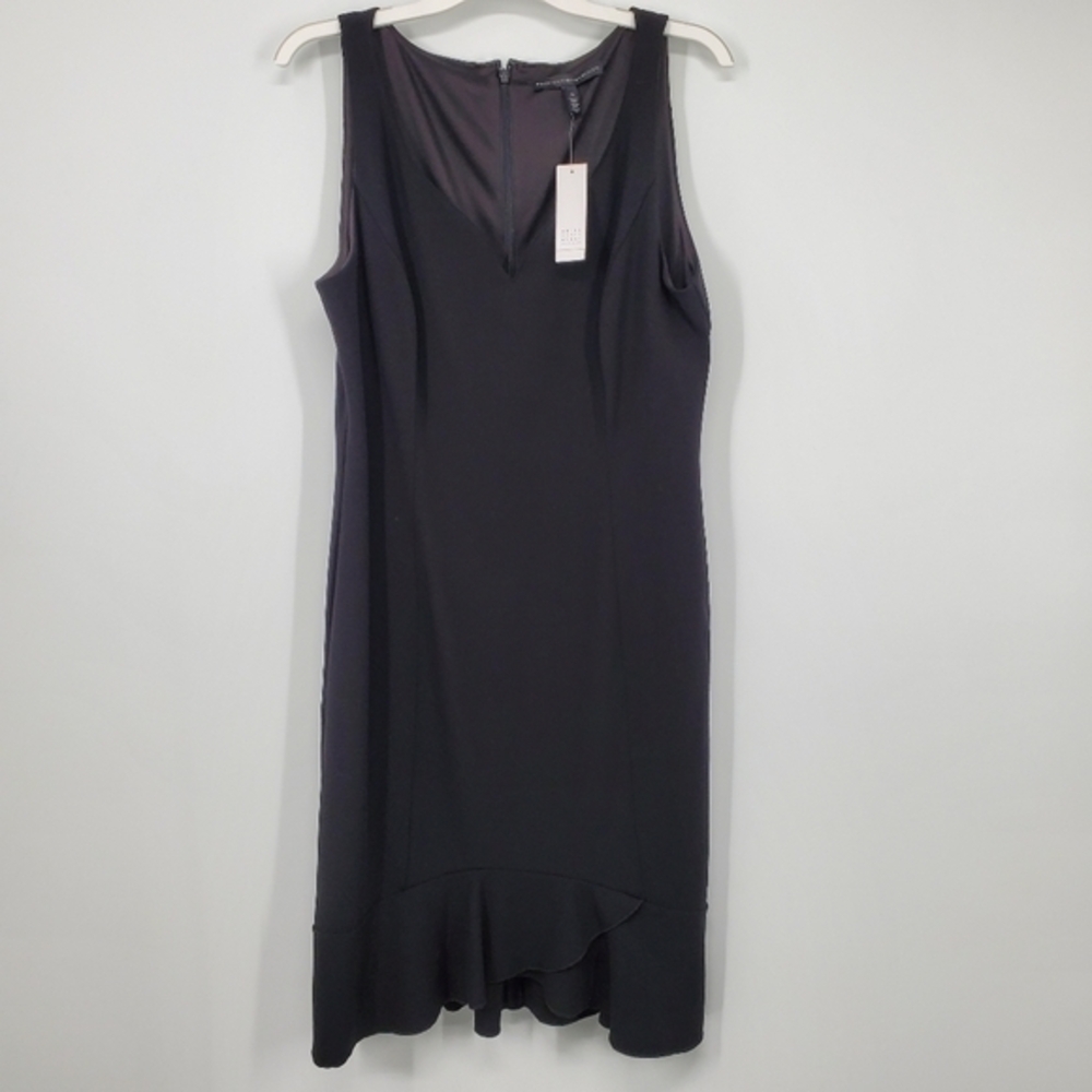 Women's White House‎ Black Market Flounce Ruffle Hem Sheath Dress Size 12 NEW
